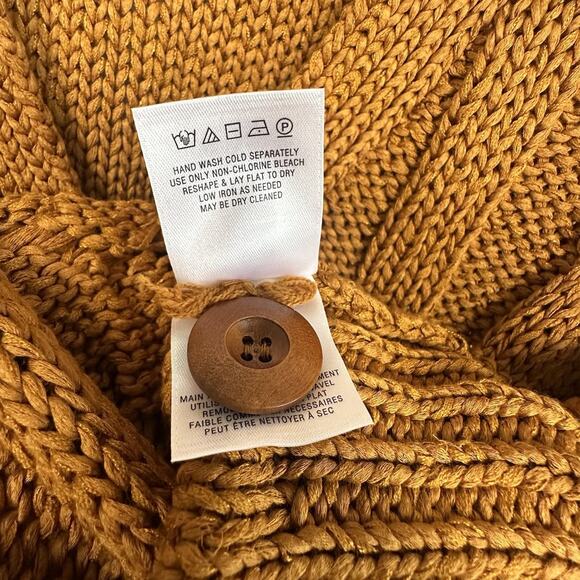 Anthropologie Women’s Orange Cropped Short Sleeve Cable Knit Cardigan Size S - Picture 10 of 10